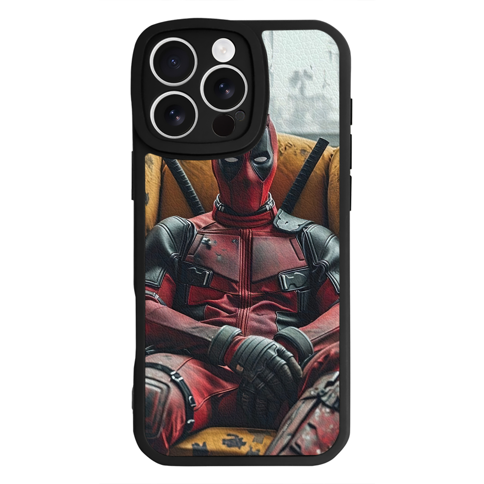 （画像用） Deadpool デッドプール 【iPhone 16シリーズ対応】シリコンスマホケース（レザー調） 材質：シリコン